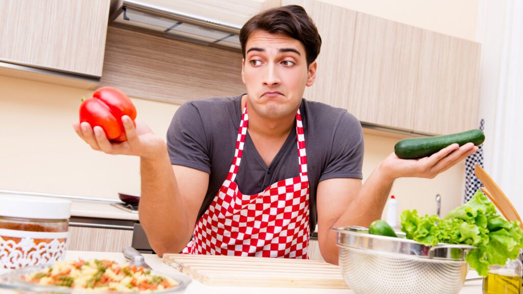 Man Choose difficult recipe